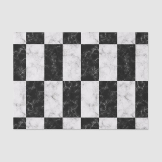Bold Black and White Marble Pattern Tissue Paper (Front)