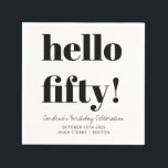Bold Black and White Modern 50th Birthday Custom Napkins<br><div class="desc">Bold Typography Black and White Modern 50th Birthday Custom Napkins</div>