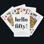 Bold Black and White Modern 50th Birthday Custom Poker Cards<br><div class="desc">Bold Typography Black and White Modern 50th Birthday Custom Playing Cards</div>