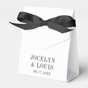 Bold Black and White Modern Wedding Favor Boxes