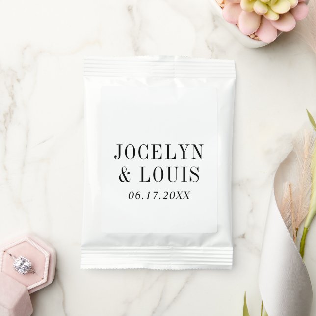 Bold Black and White Modern Wedding Margarita Drink Mix (Wedding)