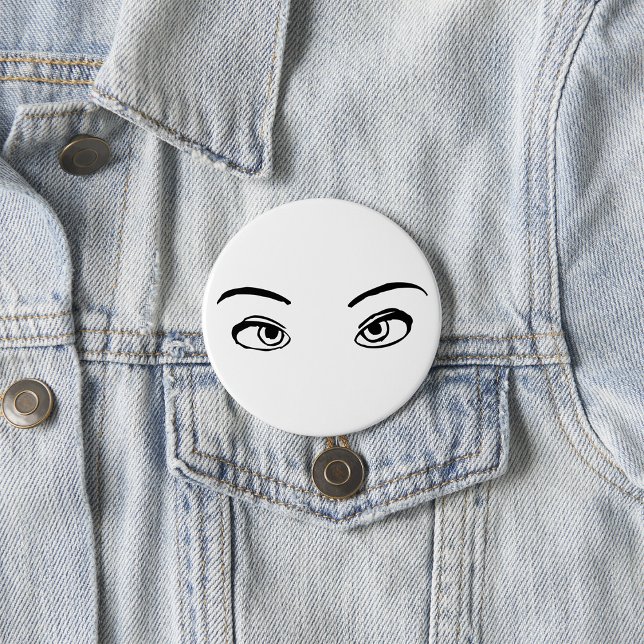 Bold Black and White Mysterious Eyes Illustration  Button (Creator Uploaded)