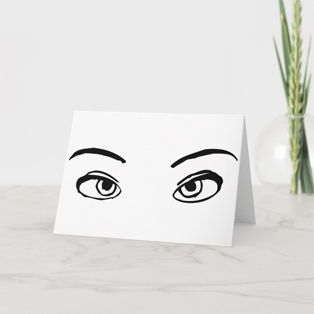 Bold Black and White Mysterious Eyes Illustration  Card (Creator Uploaded)
