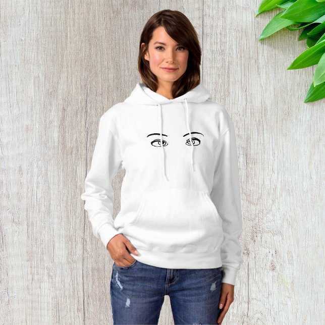 Bold Black and White Mysterious Eyes Illustration  Hoodie (Creator Uploaded)