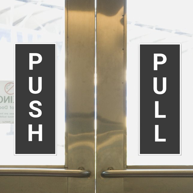 Bold Black And White Push Pull Door Sticker (Bold Black And White Push Pull Door Sticker
)