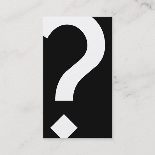bold black and white question mark business card templates