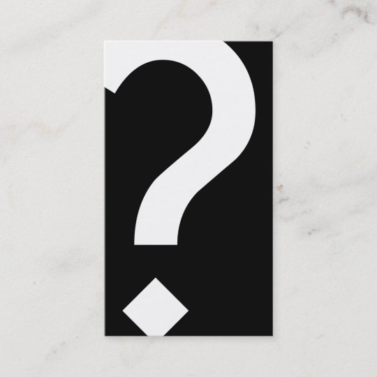 bold black and white question mark business card | Zazzle.com