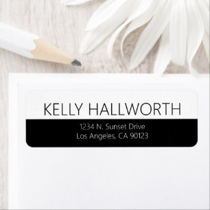 Bold Black and White Return Address Label