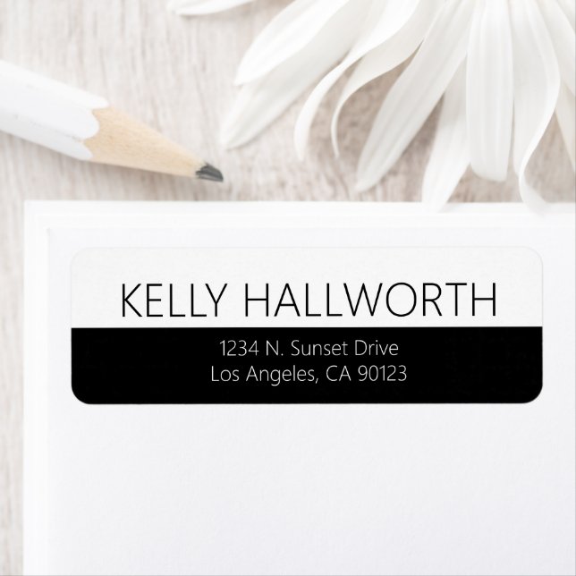 Bold Black and White Return Address Label (Insitu)