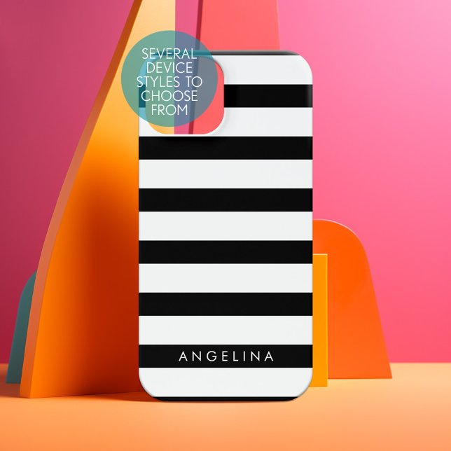 Bold Black and White Striped Pattern Samsung Galaxy Case (Personalized Phone Case - Pick Your Device Style and Customize the Design)