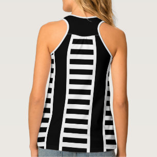 Bold Black and White Striped Tank Top