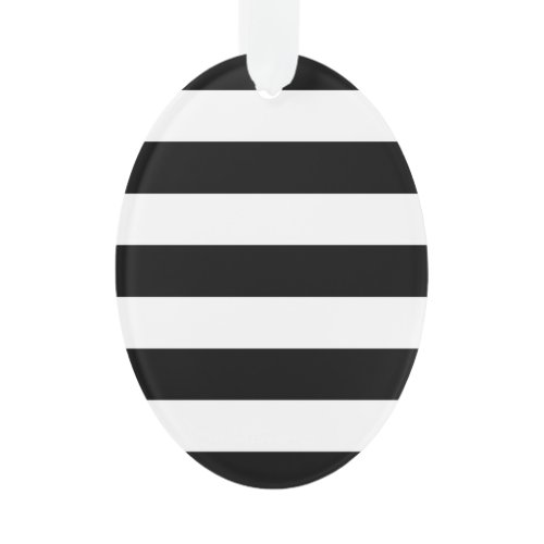 Bold Black And White Stripes Design Ornament