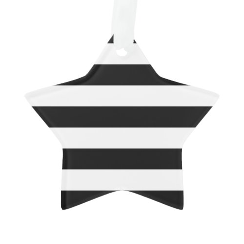Bold Black And White Stripes Design Ornament