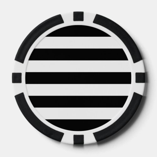 Bold Black And White Stripes Design Poker Chips