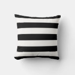 Bold Black And White Stripes Design Throw Pillow at Zazzle