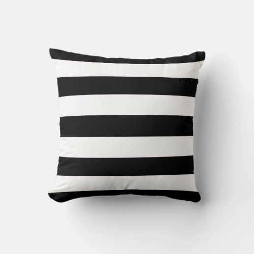 Bold Black And White Stripes Design Throw Pillow