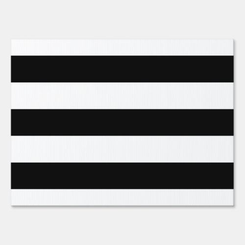 Bold Black And White Stripes Design Yard Sign