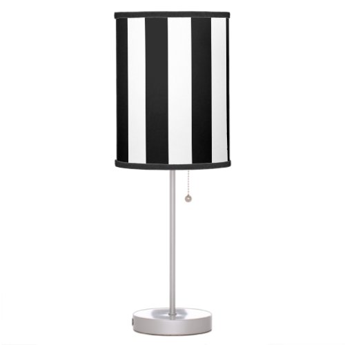 Bold Black and White Stripes Lamp Shade with Lamp
