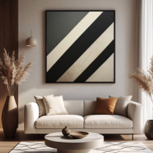 Bold Black and White Stripes Minimalist Poster