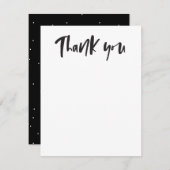 Bold black and white thank you note | Zazzle