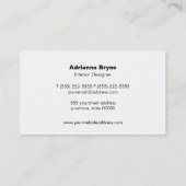 Bold Black and White Turquoise Circle Designer Business Card (Back)