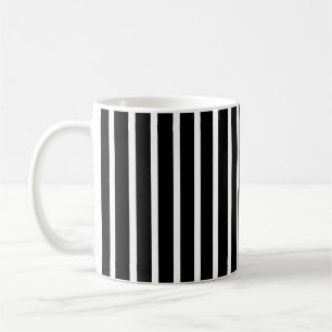 Bold Black and White Vertical Stripe Mug