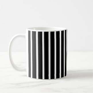 Bold Black and White Vertical Stripe Mug