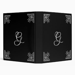 Bold Black and White Vintage Personalized 3 Ring Binder