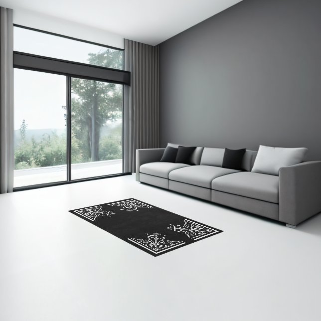 Bold Black and White Vintage  Rug (Insitu (Indoor 3))