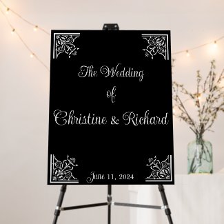 Bold Black and White Vintage Wedding Personalized