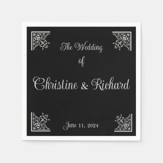 Bold Black and White Vintage Wedding Personalized