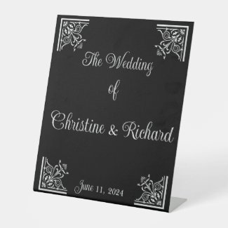 Bold Black and White Vintage Wedding Personalized
