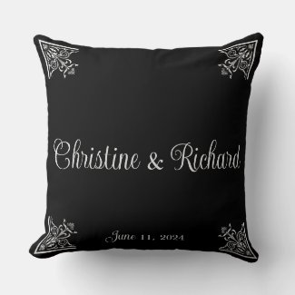 Bold Black and White Vintage Wedding Personalized 