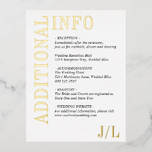 Bold Black and White Wedding Foil Enclosure Card