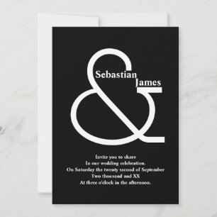 Bold Black and White Wedding Invitation