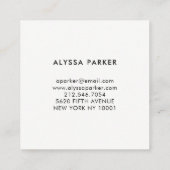 Bold Black and White with Faux Gold Square Business Card (Back)