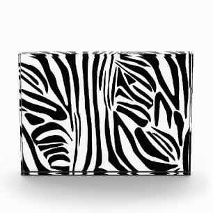 Bold Black and White Zebra Print Pattern Acrylic Award