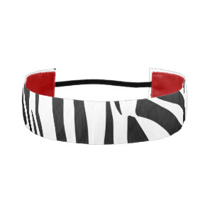 Bold Black and White Zebra Print Pattern Athletic Headband