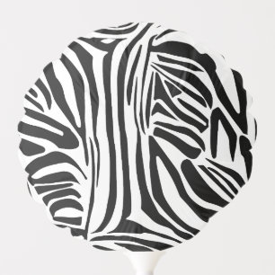 Bold Black and White Zebra Print Pattern Balloon