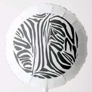 Bold Black and White Zebra Print Pattern Balloon
