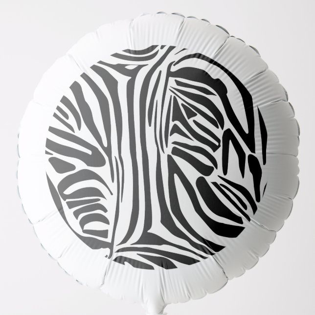 Bold Black and White Zebra Print Pattern Balloon (Front)