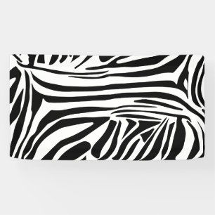 Bold Black and White Zebra Print Pattern Banner
