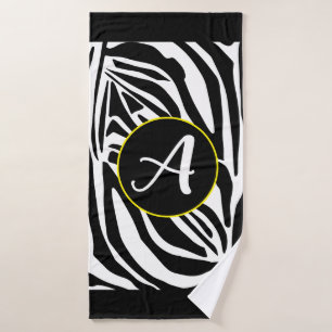 Bold Black and White Zebra Print Pattern Bath Towel