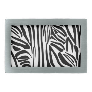 Bold Black and White Zebra Print Pattern Belt Buckle