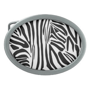 Bold Black and White Zebra Print Pattern Belt Buckle