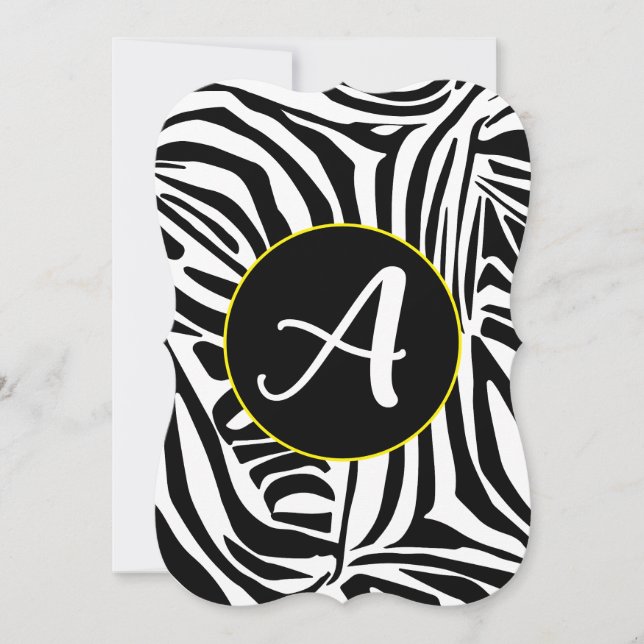 Bold Black and White Zebra Print Pattern Card (Front)