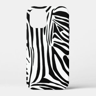 Bold Black and White Zebra Print Pattern iPhone 12 Mini Case