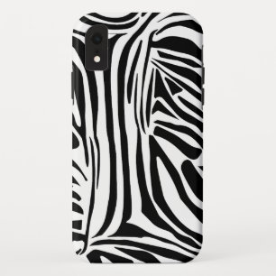 Bold Black and White Zebra Print Pattern iPhone XR Case