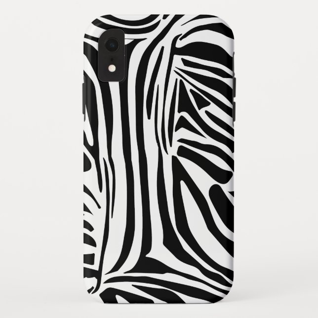 Bold Black and White Zebra Print Pattern Case-Mate iPhone Case (Back)