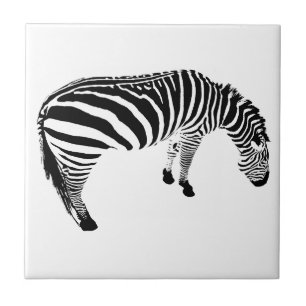 Bold Black and White Zebra Print Pattern Ceramic Tile